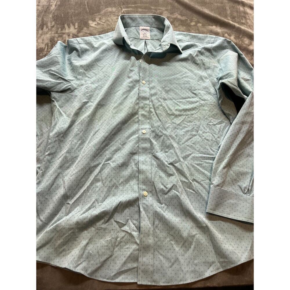 Brooks Brothers Men's Dress Shirt Size 16 34-5‎ Regent Blue Long sleeve Non Iron